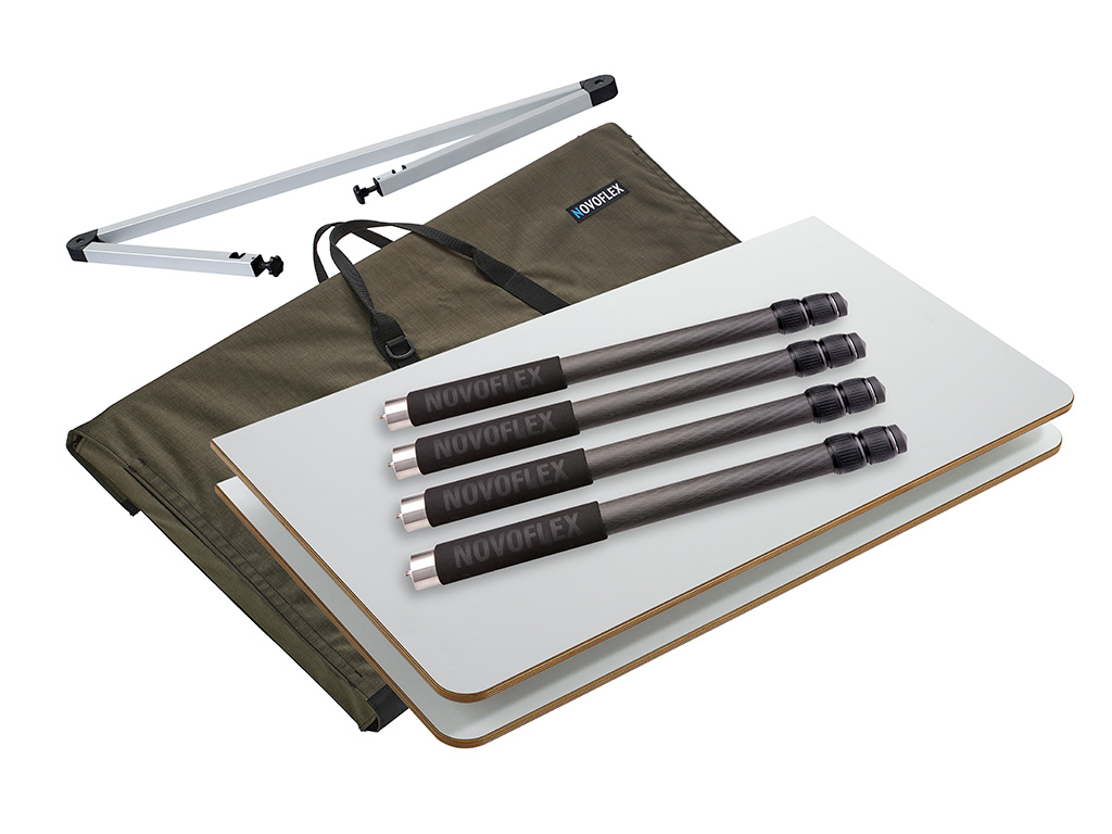 Quadro Table Multifunktionstisch mit 3-Segment Carbonbeinen + HG-Halter Quadro Table Multifunktionstisch mit 3-Segment Carbonbeinen + HG-Halter